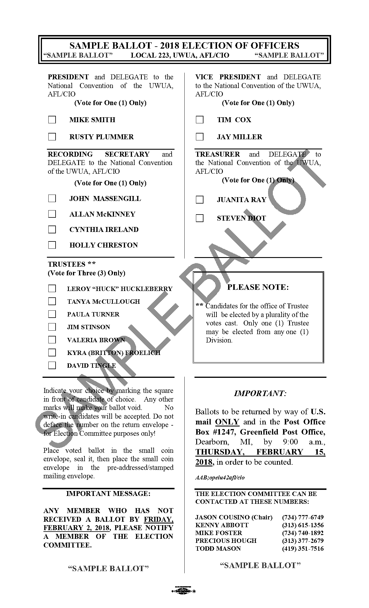 dearborn heights sample ballot