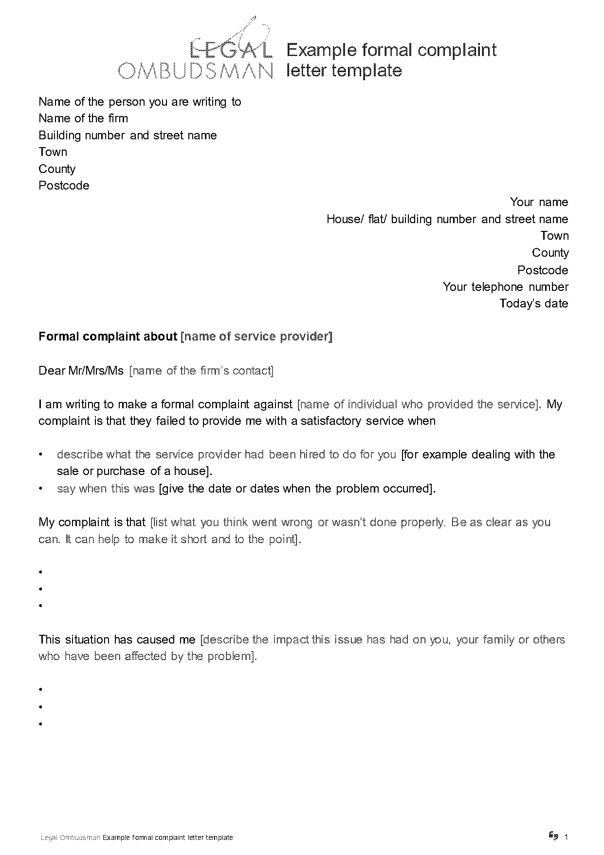 grievance letter template for employee