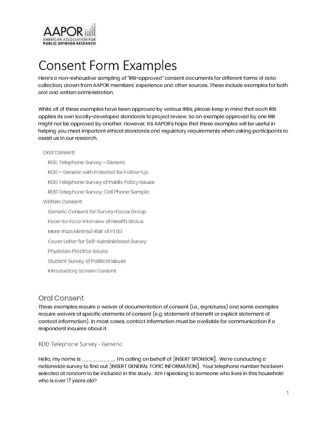 consent examples for questionnaires pdf