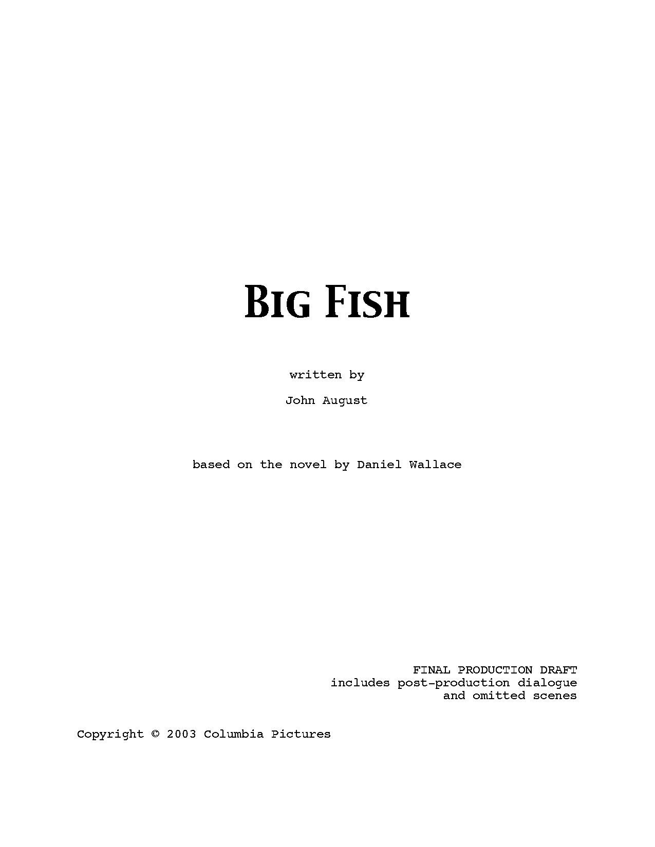 big fish music pdf