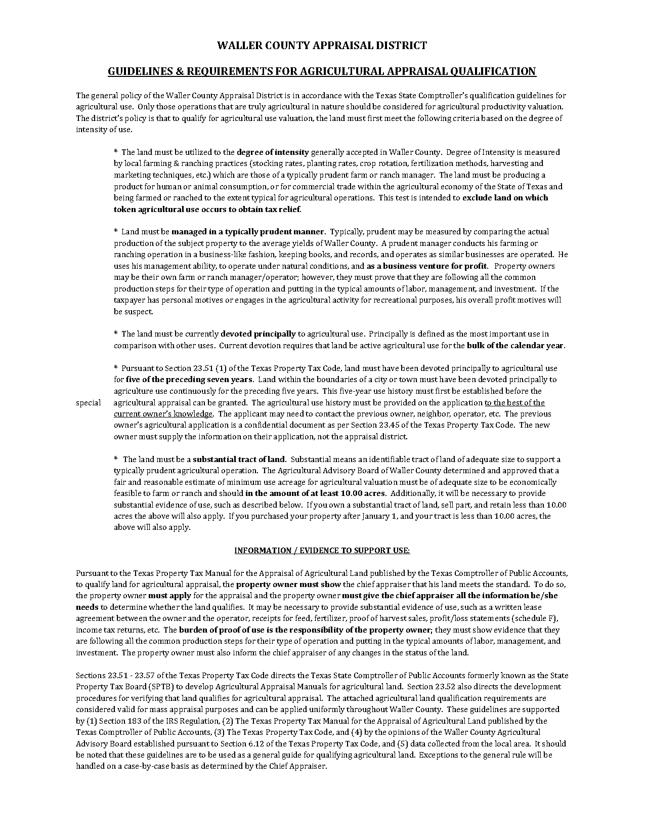 agracultural property tax exemptions in texas