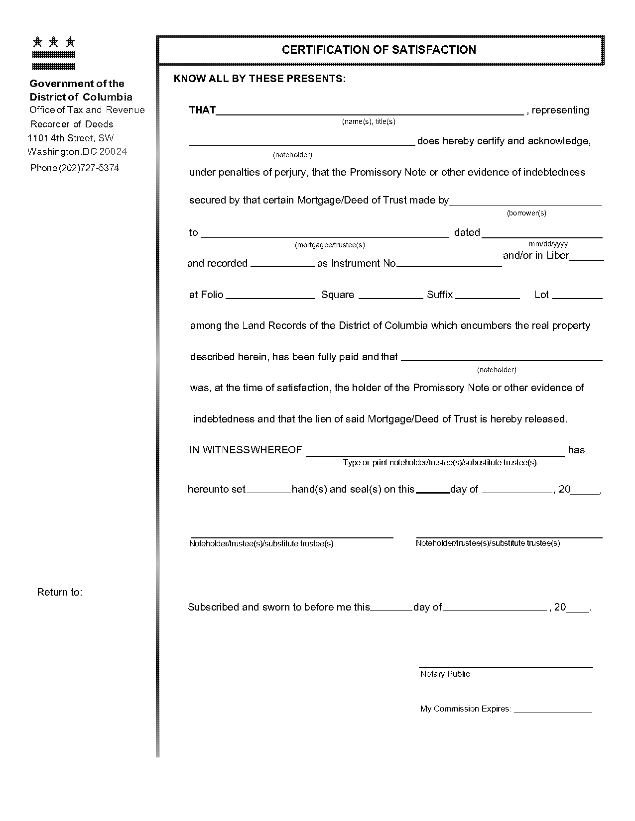 certificate of satisfaction template