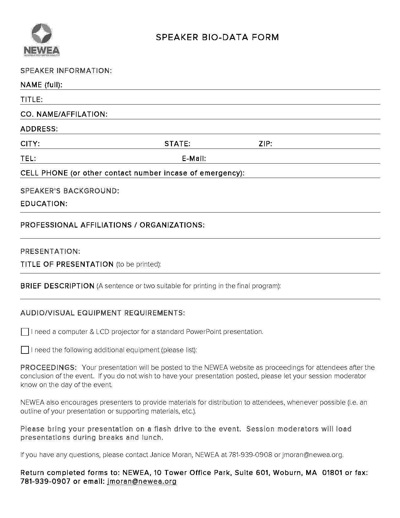 bio data form template