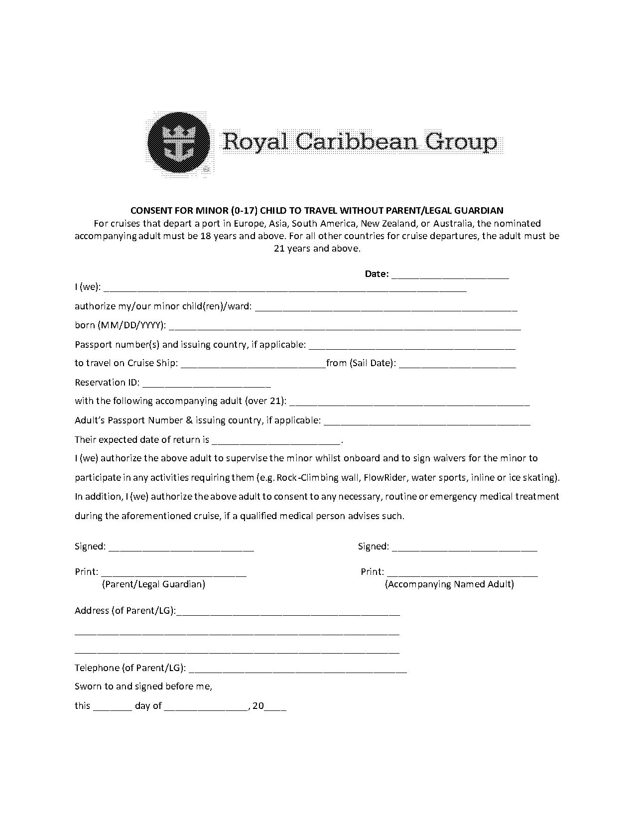 child travel consent form divorced parents