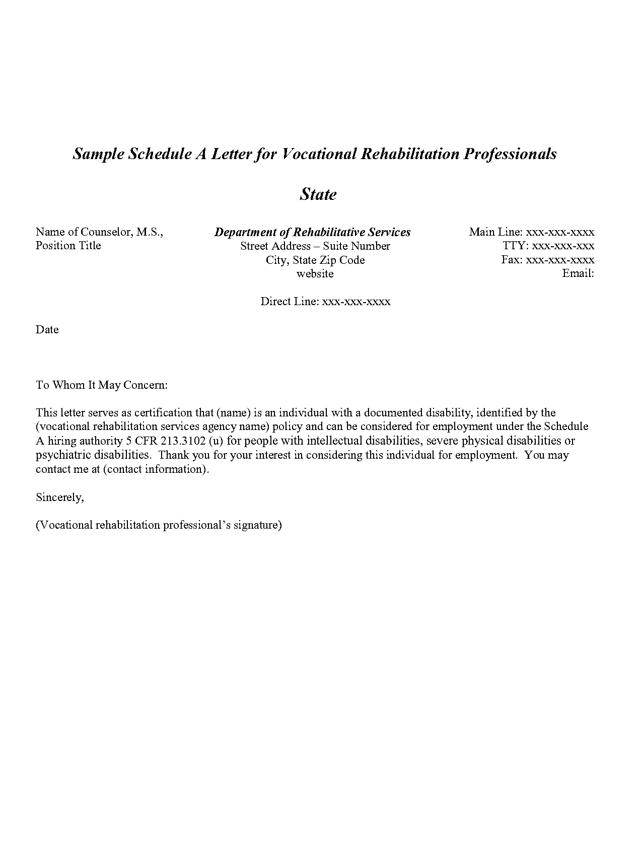 sample employment notice form