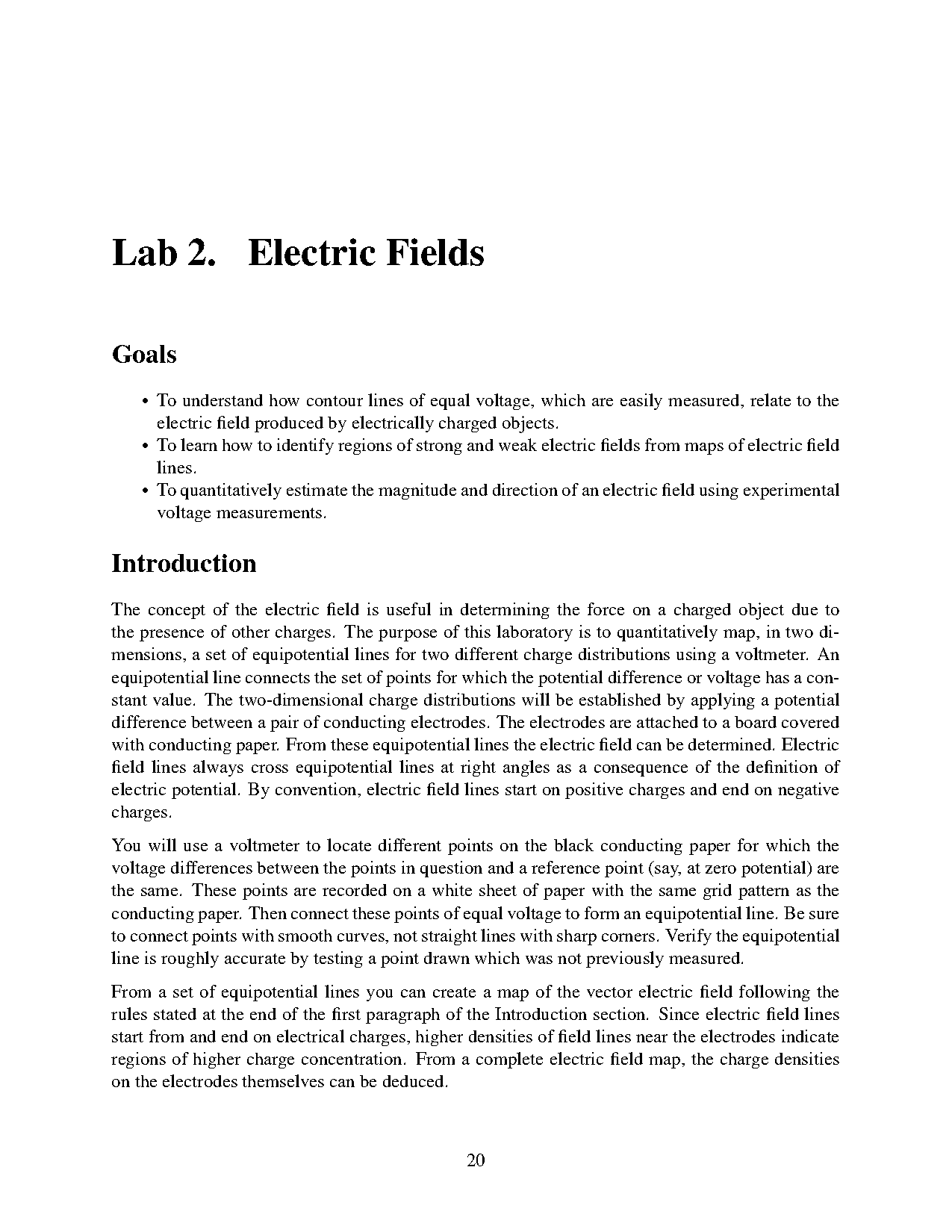 equipotential and electric field lines lab report discussion