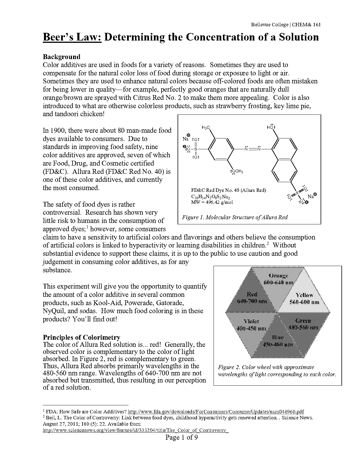 absorption spectra of nickel ion complexes lab report