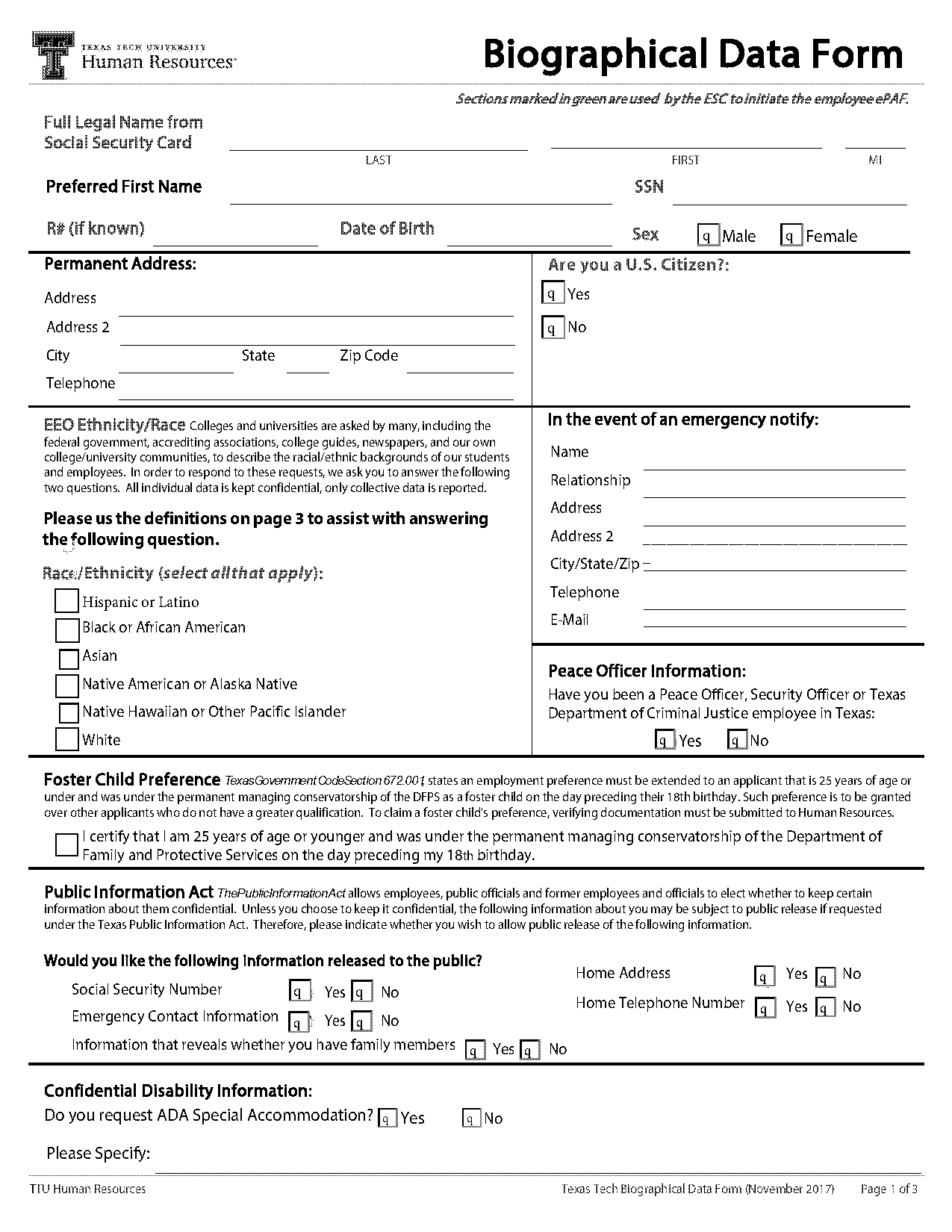 bio data form template