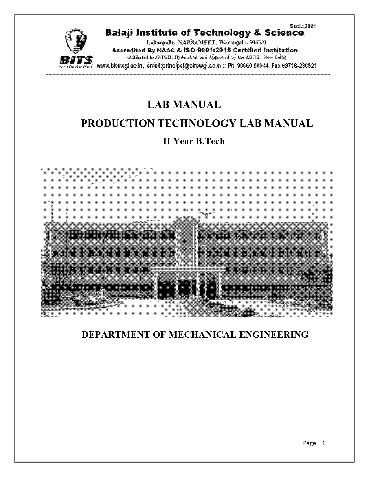 production technology lab manual pdf