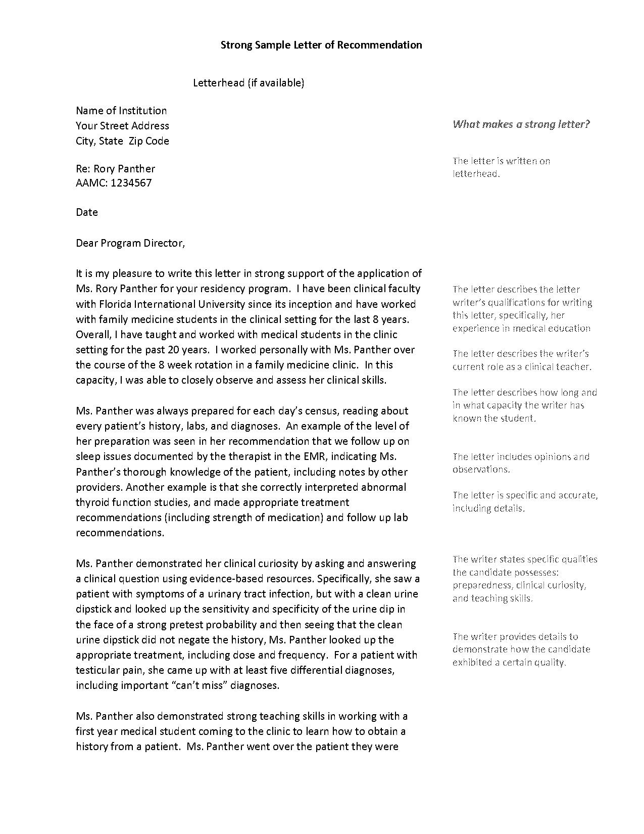 recommendation letter for masters program sample