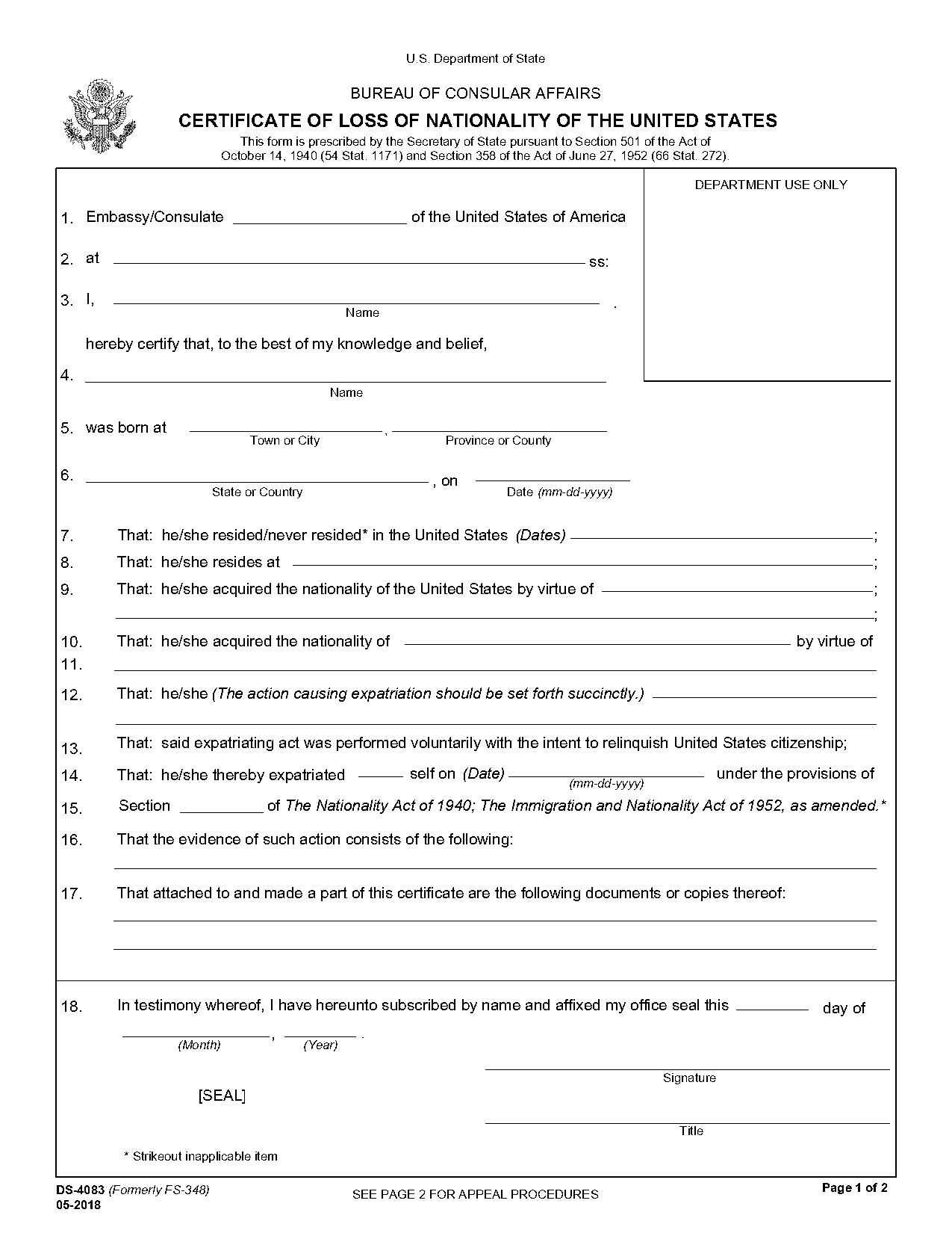 proof of loss form sample