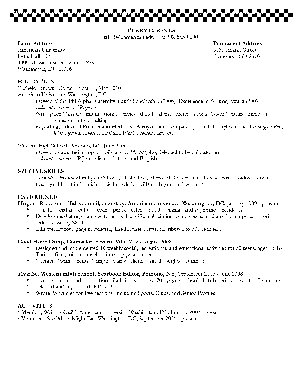 american cv format pdf for application