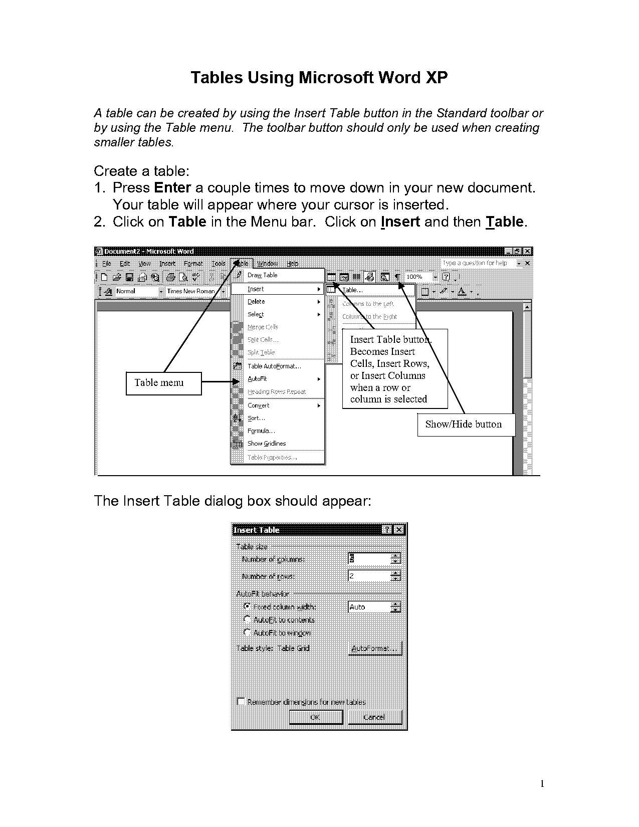 create sum in word table