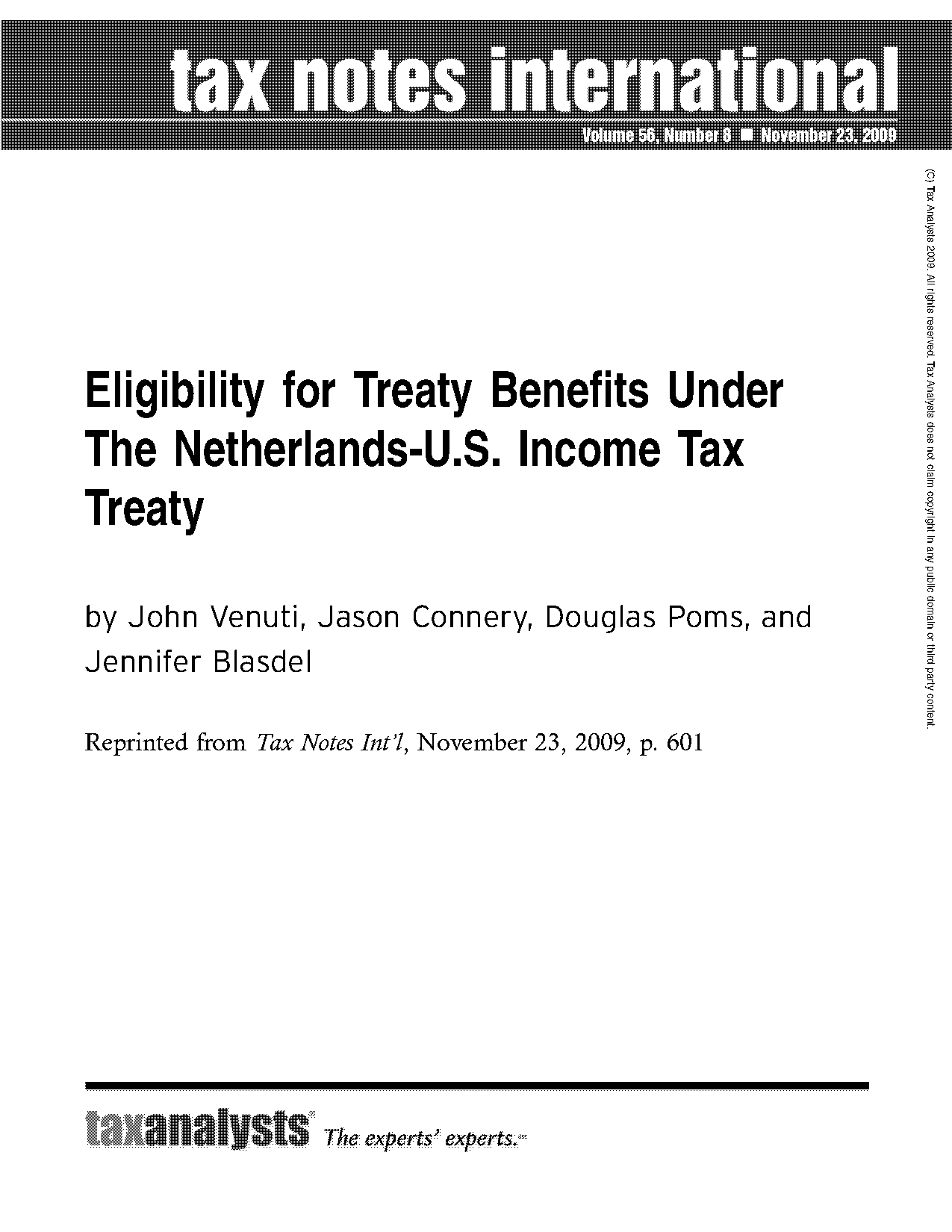 tax treaty netherlands and usa