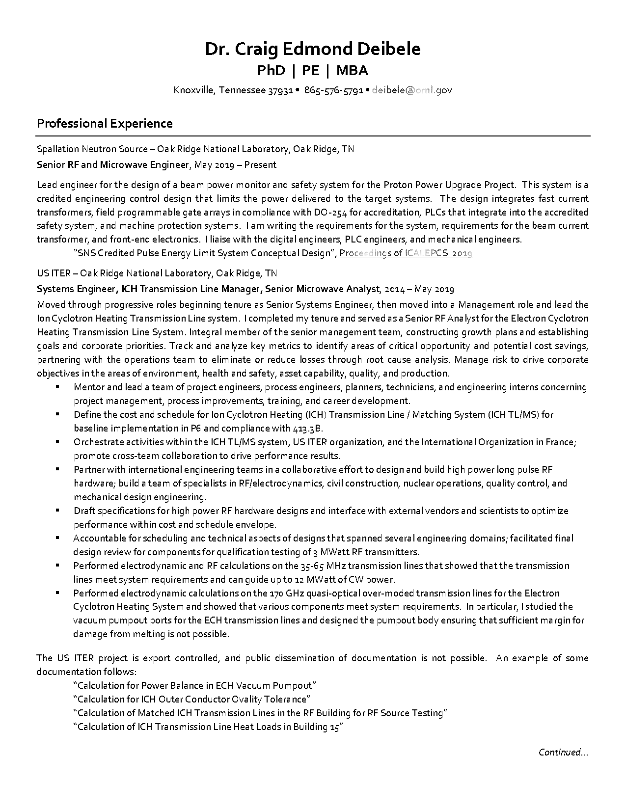 resume for microwave engineer