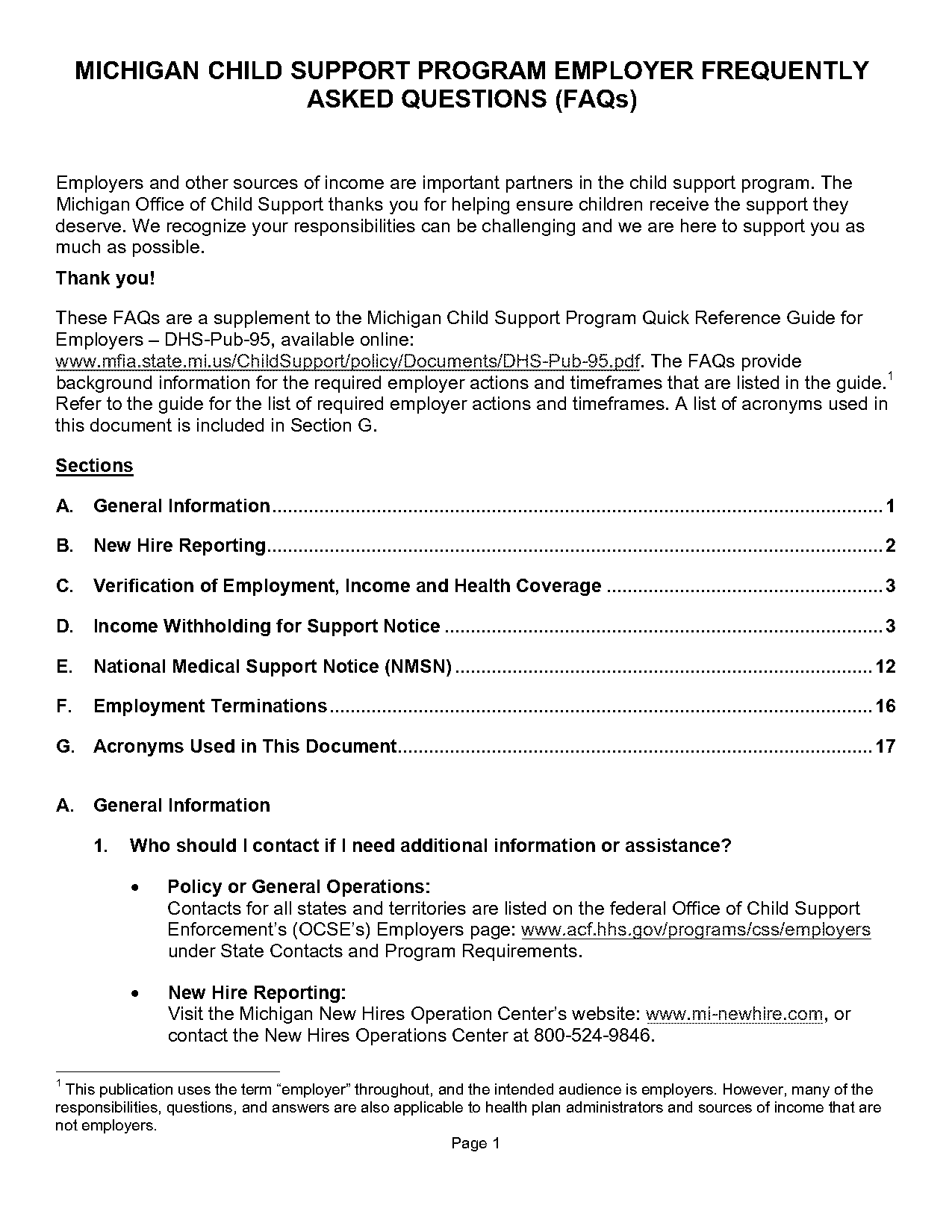 michigan friend of the court income reporting rules