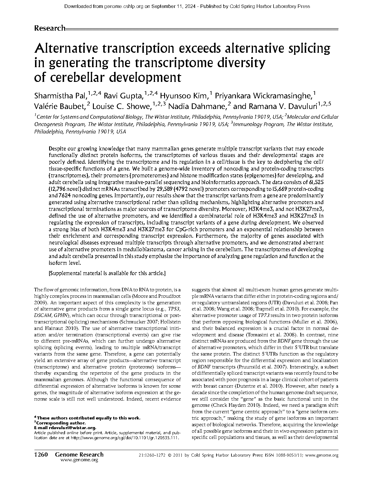 a transcript with multiple genes transcribed alternative