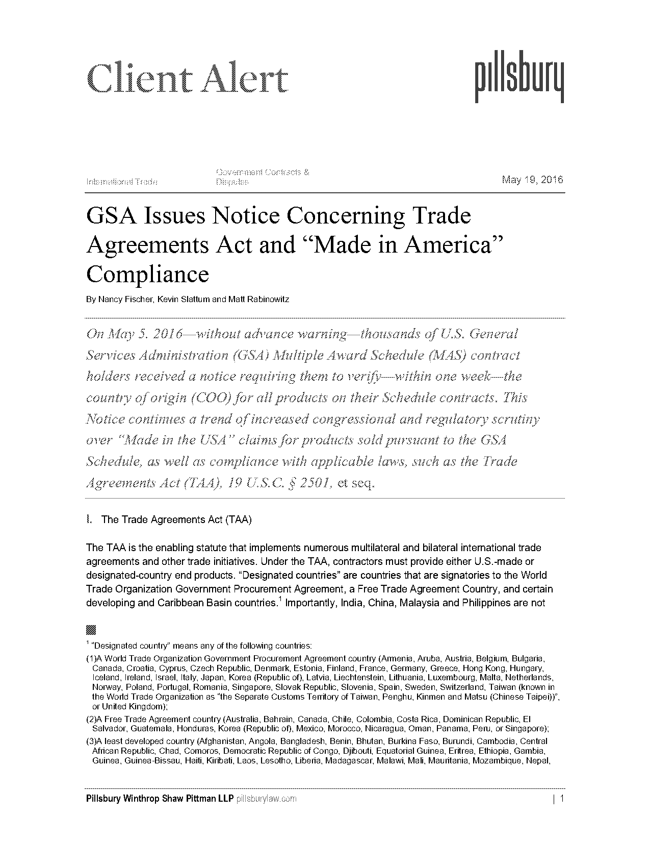 trade agreements act gsa schedule