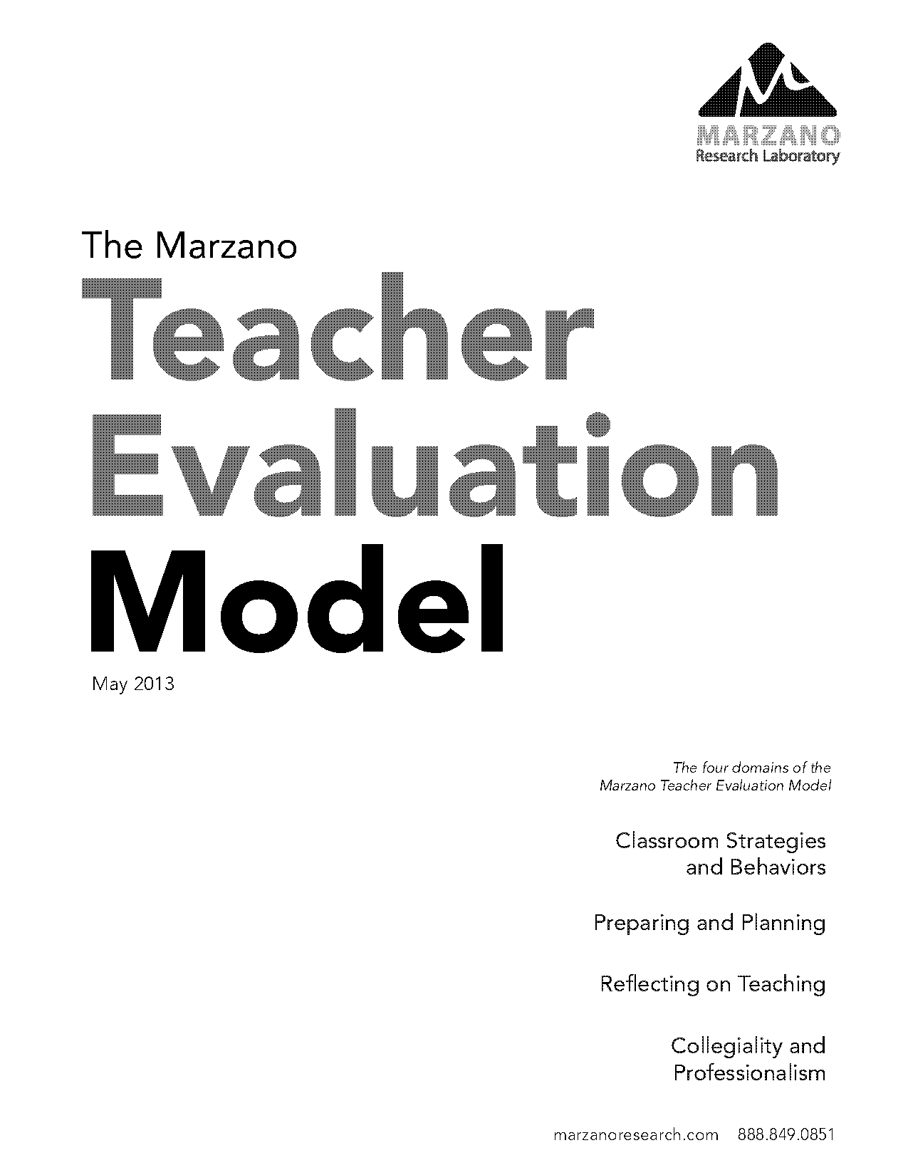 the marzano casual teacher evaluation model