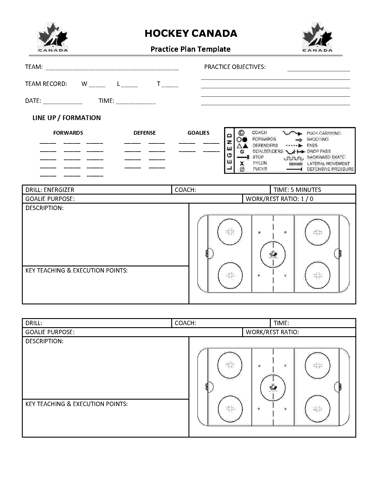 downloadable printable hockey practice plan template