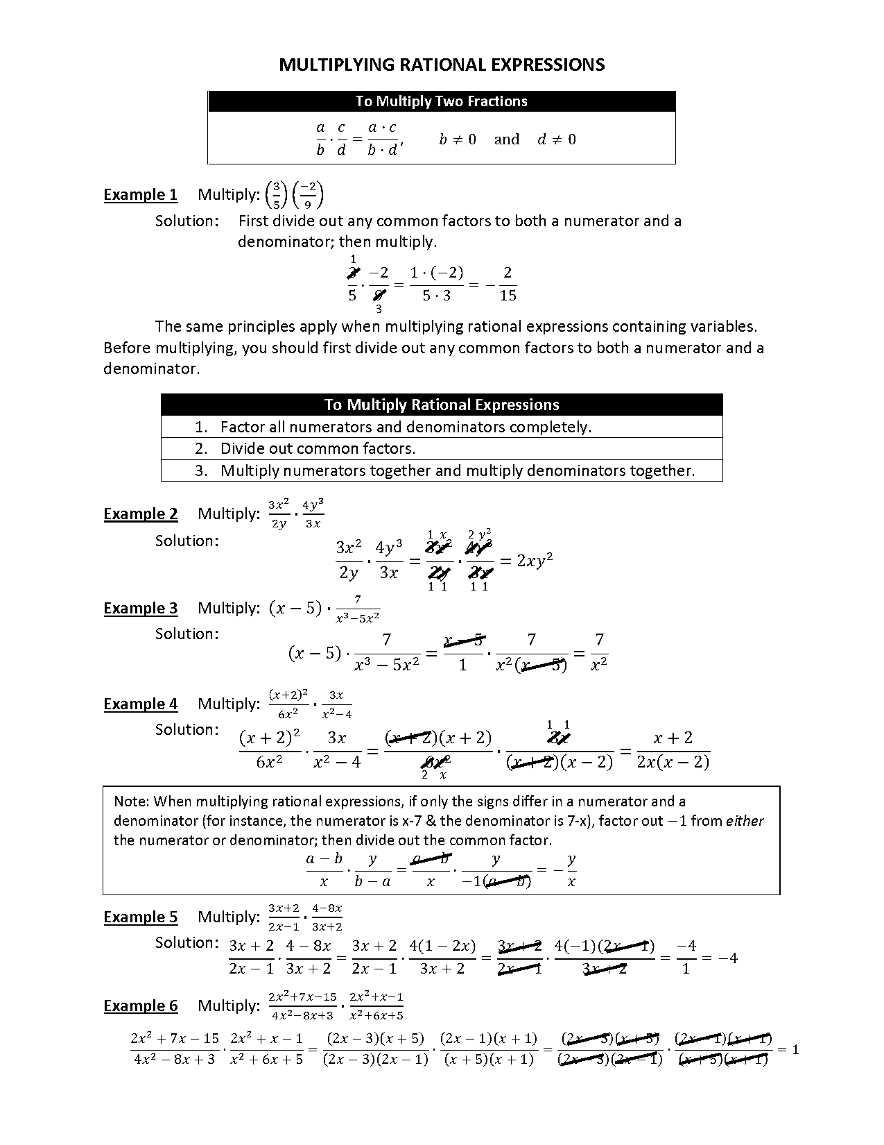 solving rational expressions worksheet pdf