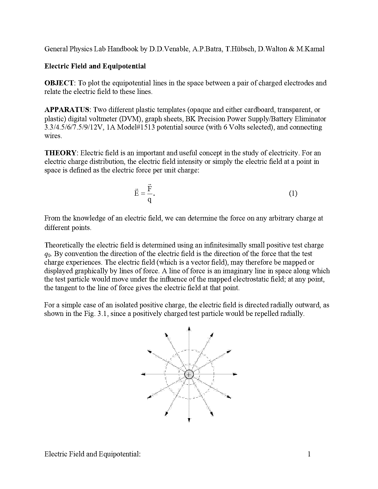 equipotential and electric field lines lab report discussion