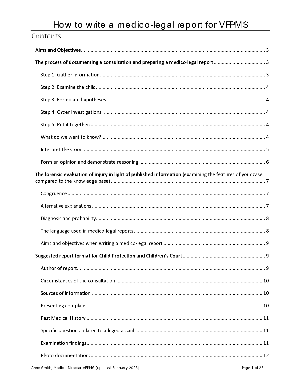 medico legal report sample