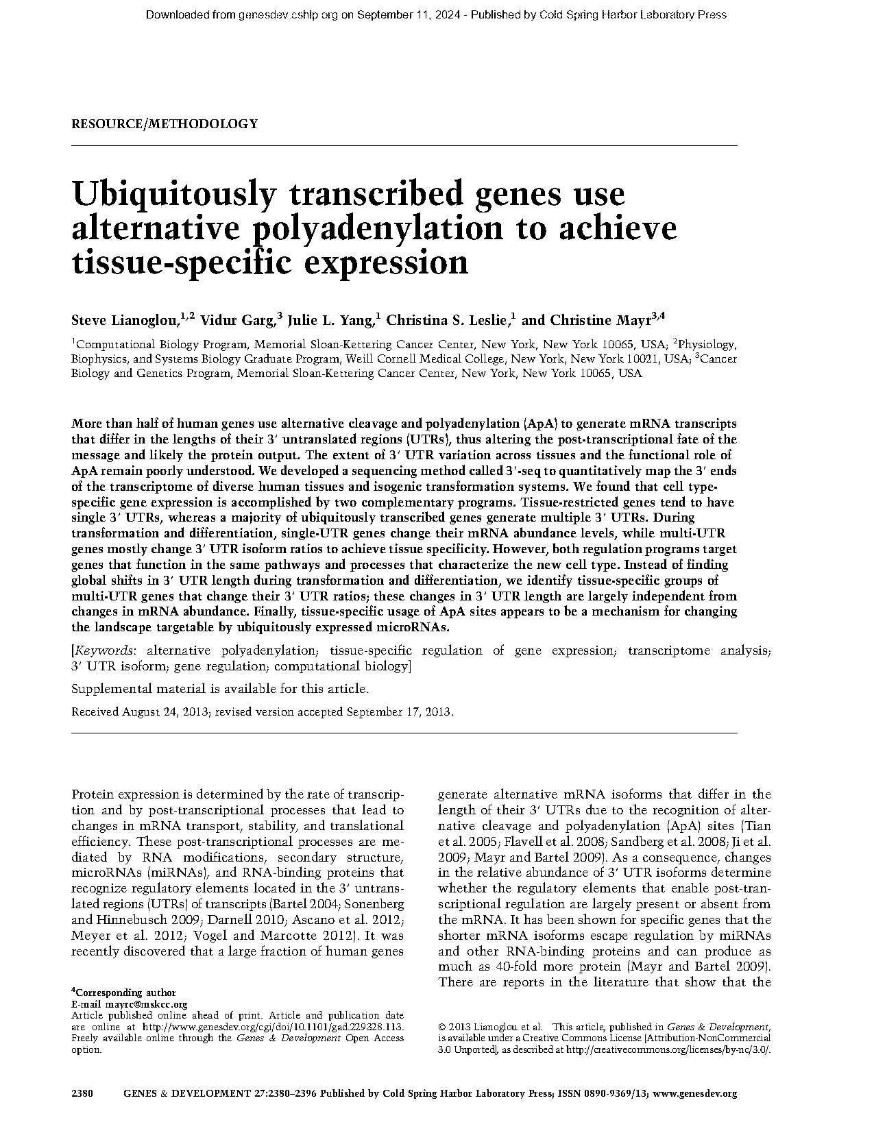 a transcript with multiple genes transcribed alternative