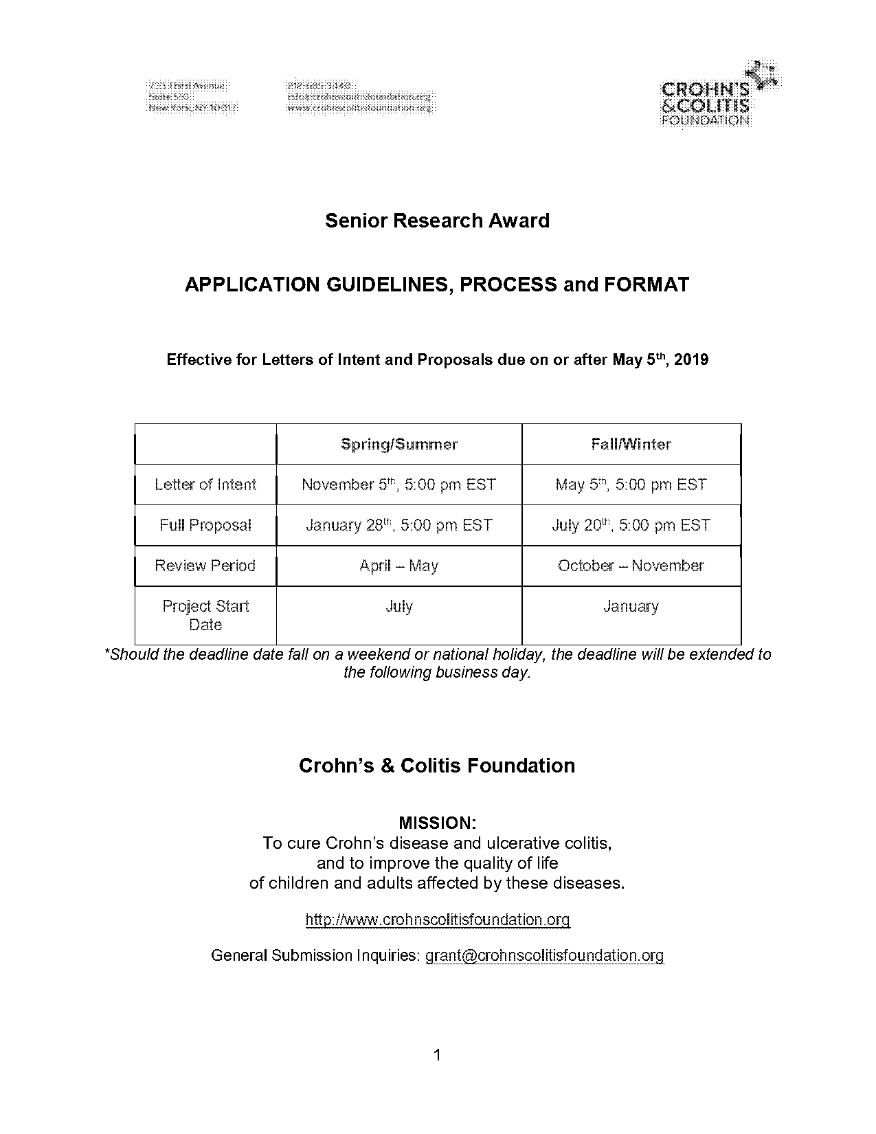 sample layout to call for award applications