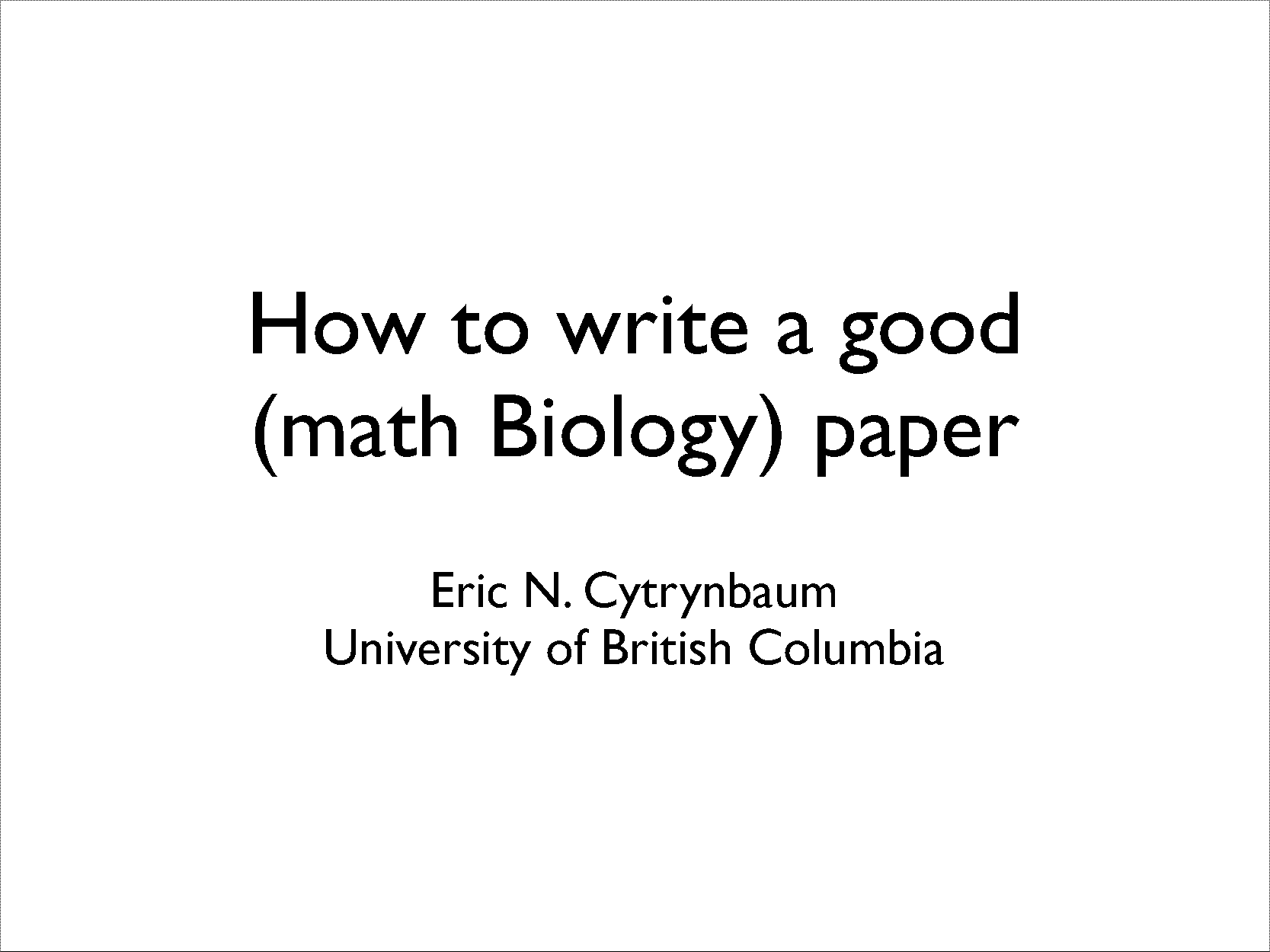 how to write a biology paper