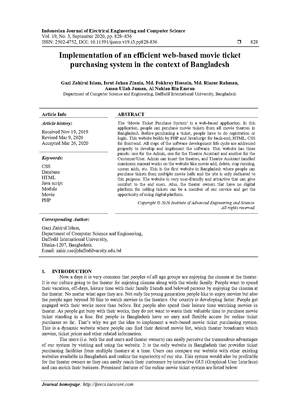 example abstract of movie ticketing system