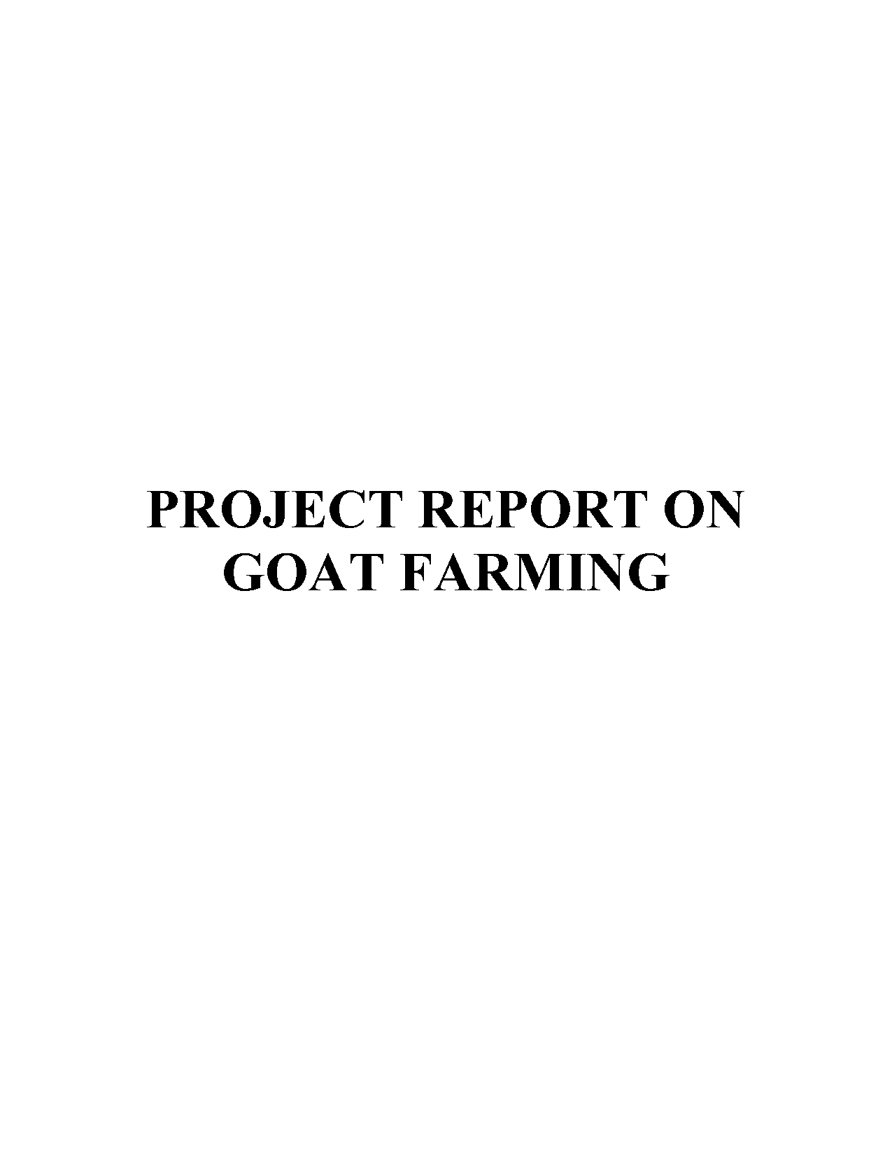 sample project report for goat farming