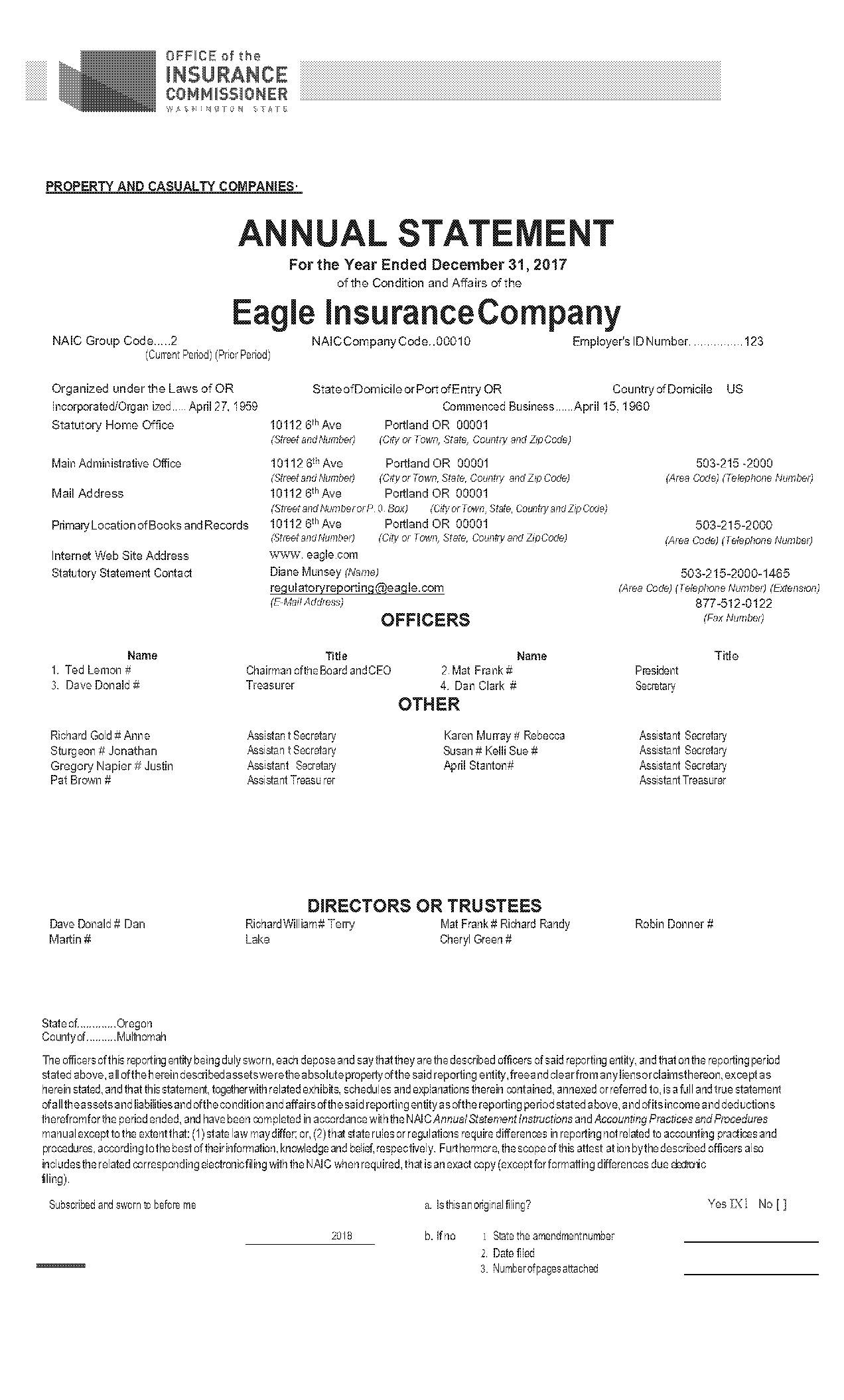 sample income statement for corporation