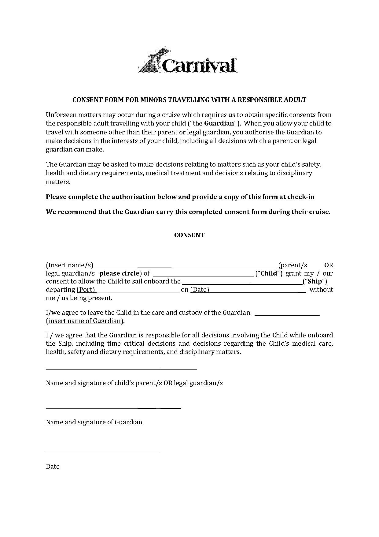 child travel consent form divorced parents