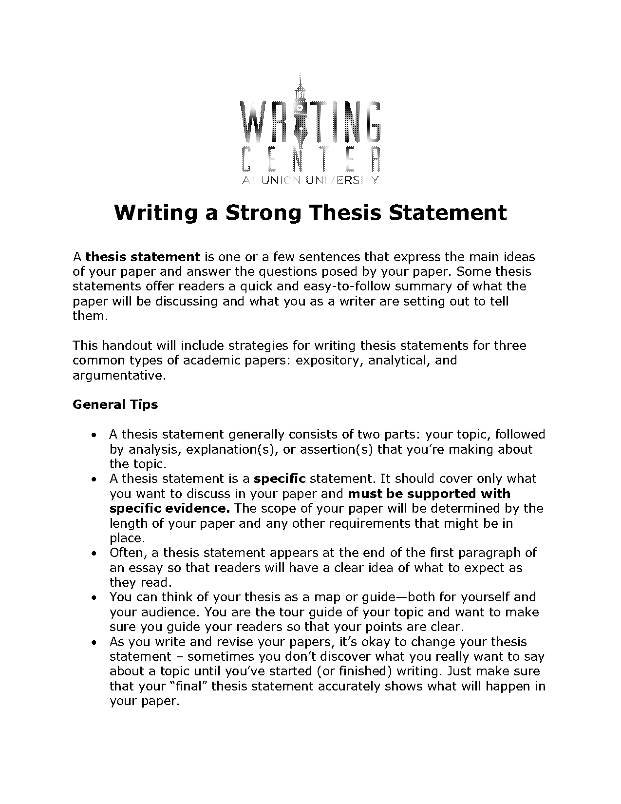 how to make a catchy thesis statement