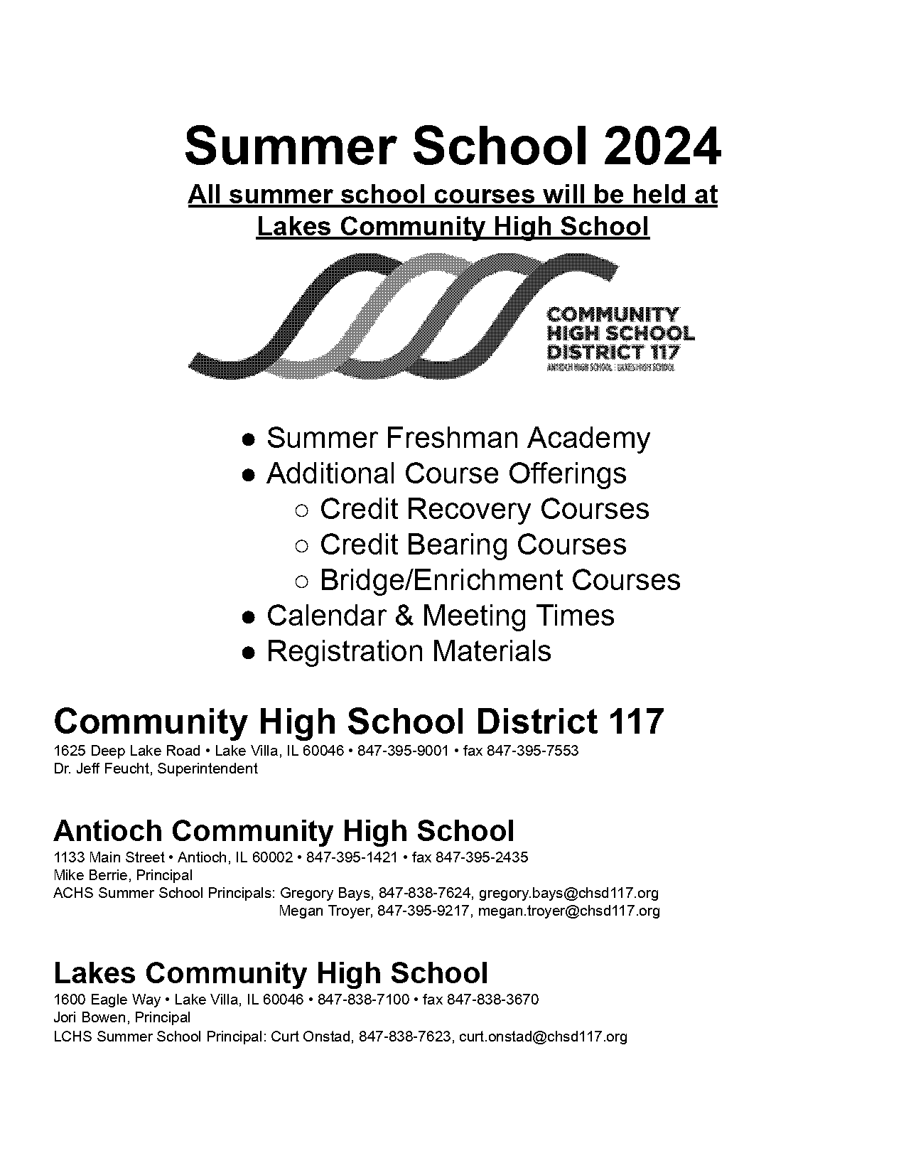 antioch summer school schedule