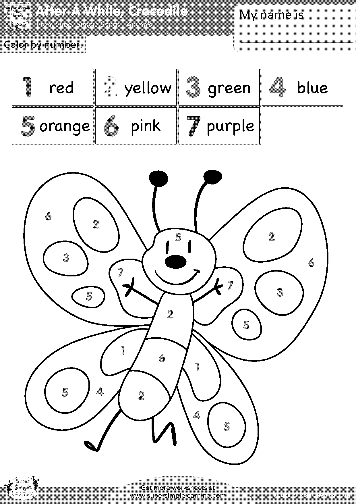 simple color by numbers worksheets