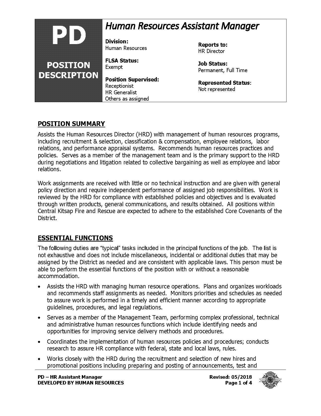 resume summary for human resource assistant