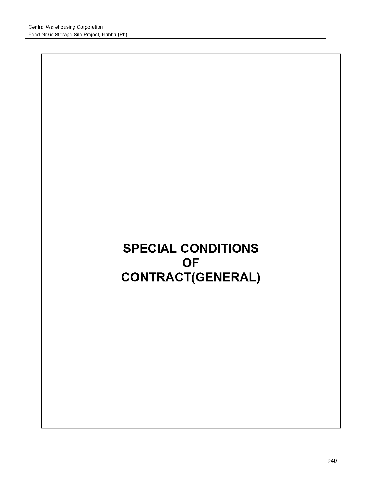 special conditions of contract for civil works