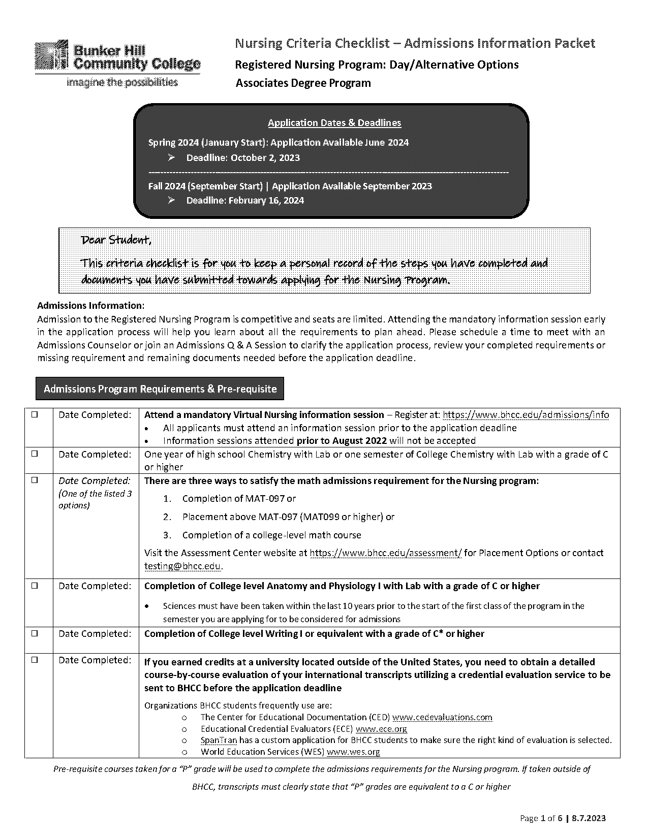 test entry criteria checklist