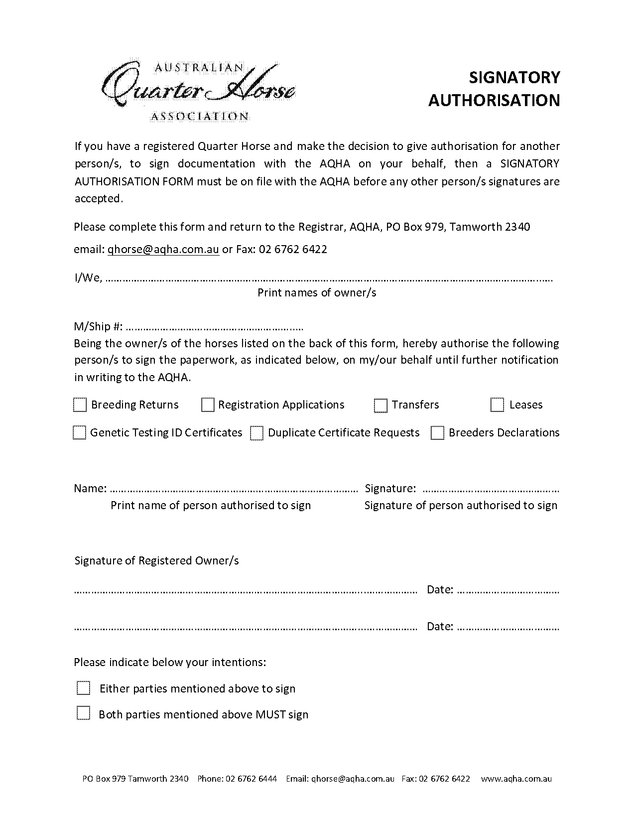 aqha duplicate certificate form